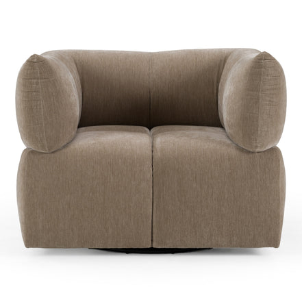 Marisol - Modern Taupe Fabric Swivel Accent Chair - image 2