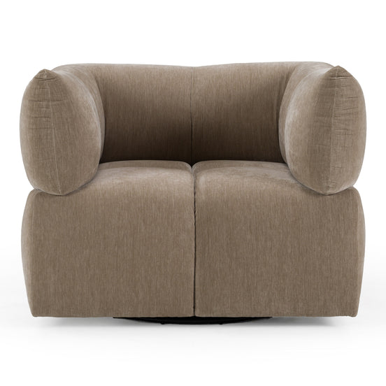Marisol - Modern Taupe Fabric Swivel Accent Chair - image 2