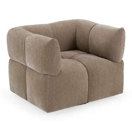 Marisol - Modern Taupe Fabric Swivel Accent Chair - image 3