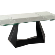 Maroney - Modern Black and Glass Extendable 70.5
