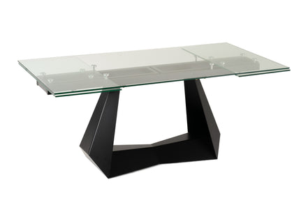 Maroney - Modern Black and Glass Extendable 70.5"/106" Dining Table - image 2