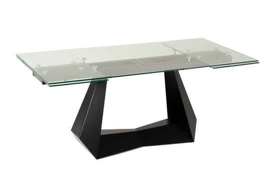 Maroney - Modern Black and Glass Extendable 70.5"/106" Dining Table - image 2