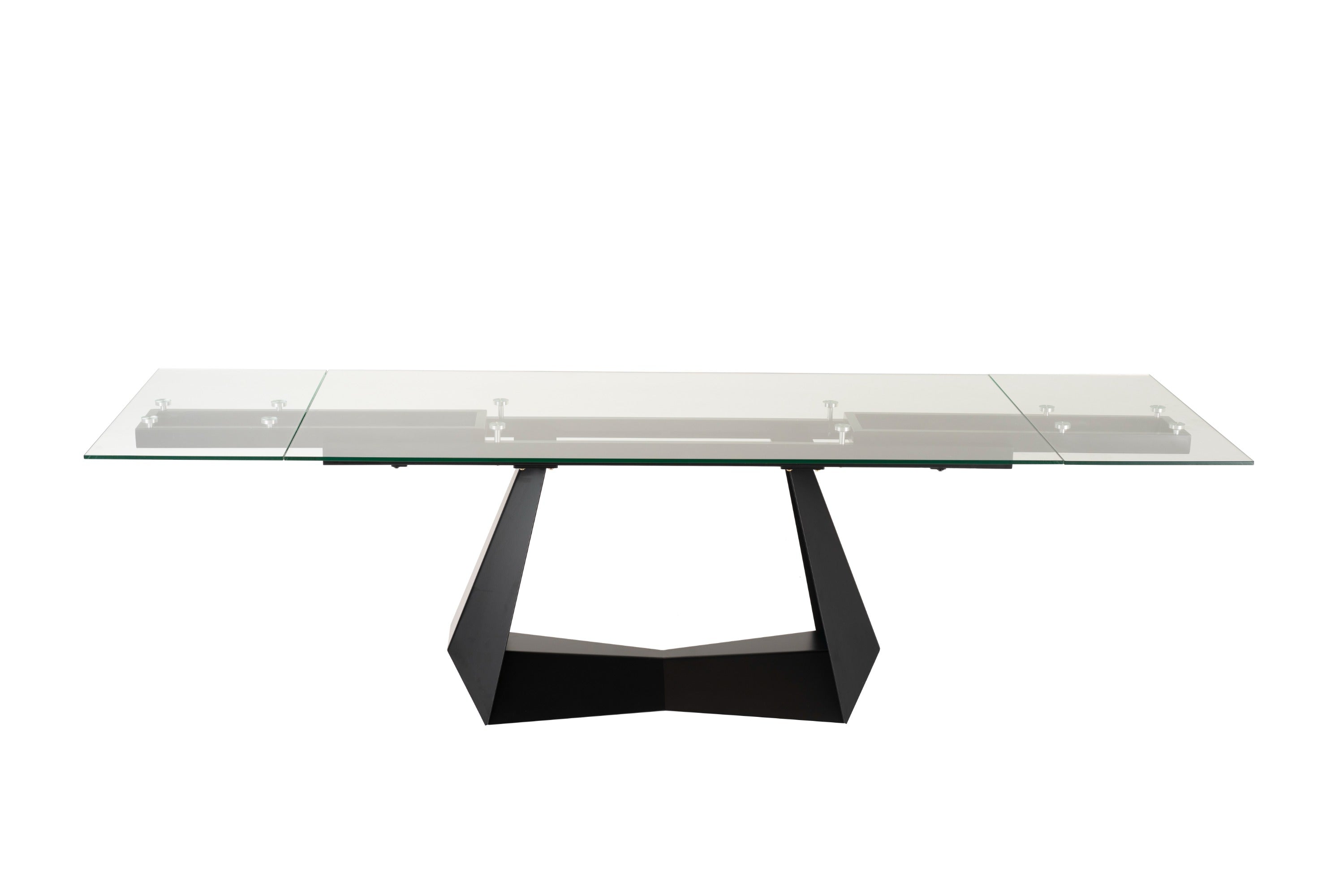 Maroney - Modern Black and Glass Extendable 70.5