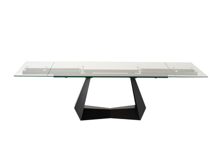 Maroney - Modern Black and Glass Extendable 70.5"/106" Dining Table - image 3