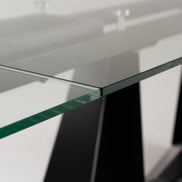 Maroney - Modern Black and Glass Extendable 70.5