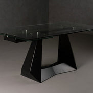 Maroney - Modern Black and Glass Extendable 70.5