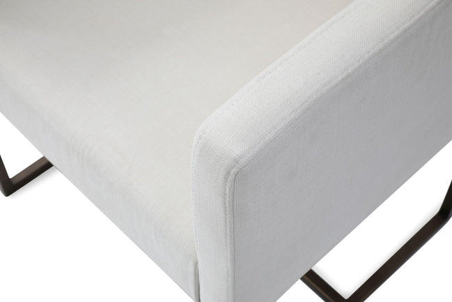 Marty - Modern Off-White & Copper Antique Brass Dining Chair