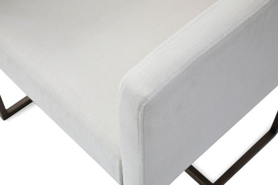 Marty - Modern Off-White & Copper Antique Brass Dining Chair