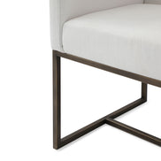 Marty - Modern Off-White & Copper Antique Brass Dining Chair - image 2