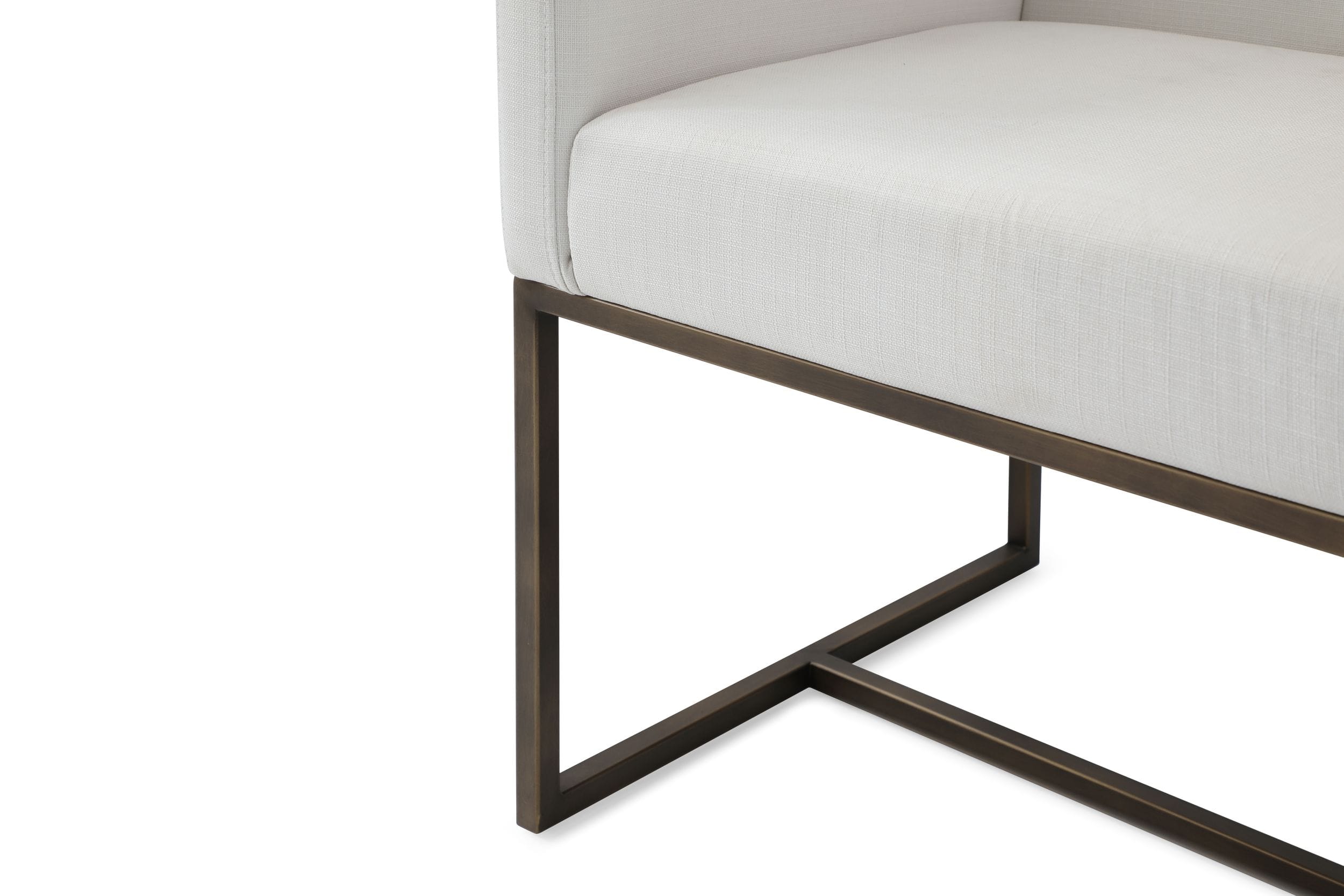 Marty - Modern Off-White & Copper Antique Brass Dining Chair - image 2