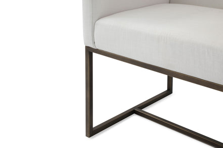 Marty - Modern Off-White & Copper Antique Brass Dining Chair - image 2