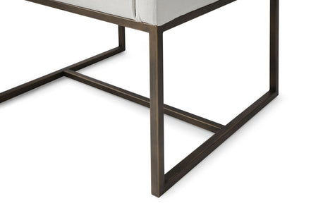 Marty - Modern Off-White & Copper Antique Brass Dining Chair - image 3