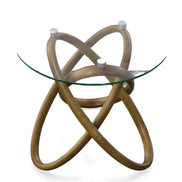 Mason - Modern Glass + Walnut End Table