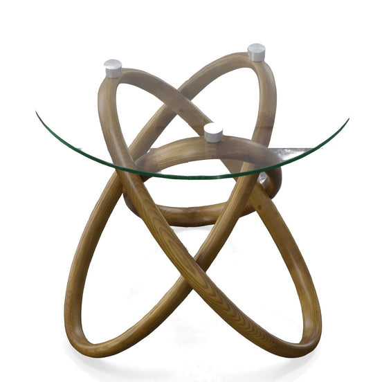 Mason - Modern Glass + Walnut End Table