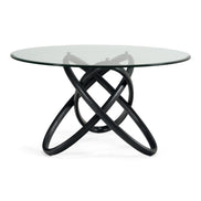 Mason Modern Round Glass & Black Ash Dining Table - image 2