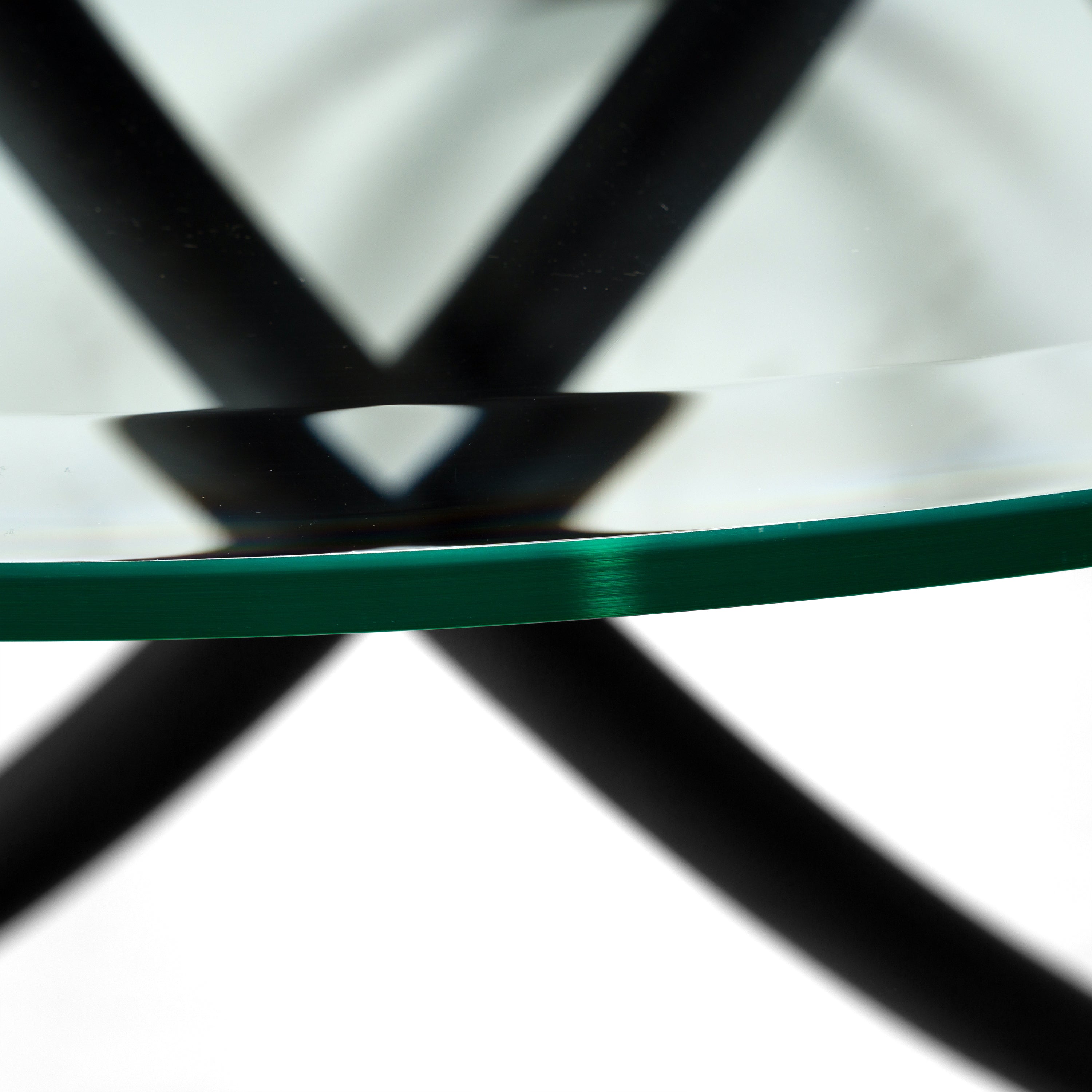 Mason Modern Round Glass & Black Ash Dining Table - image 4