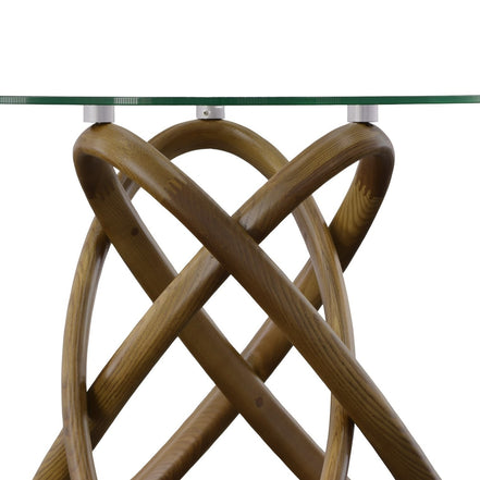 Mason - Modern Glass + Walnut End Table - image 2
