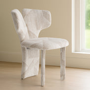 Masuda - Modern Beige Pattern Fabric Dining Chair (Set of 2)