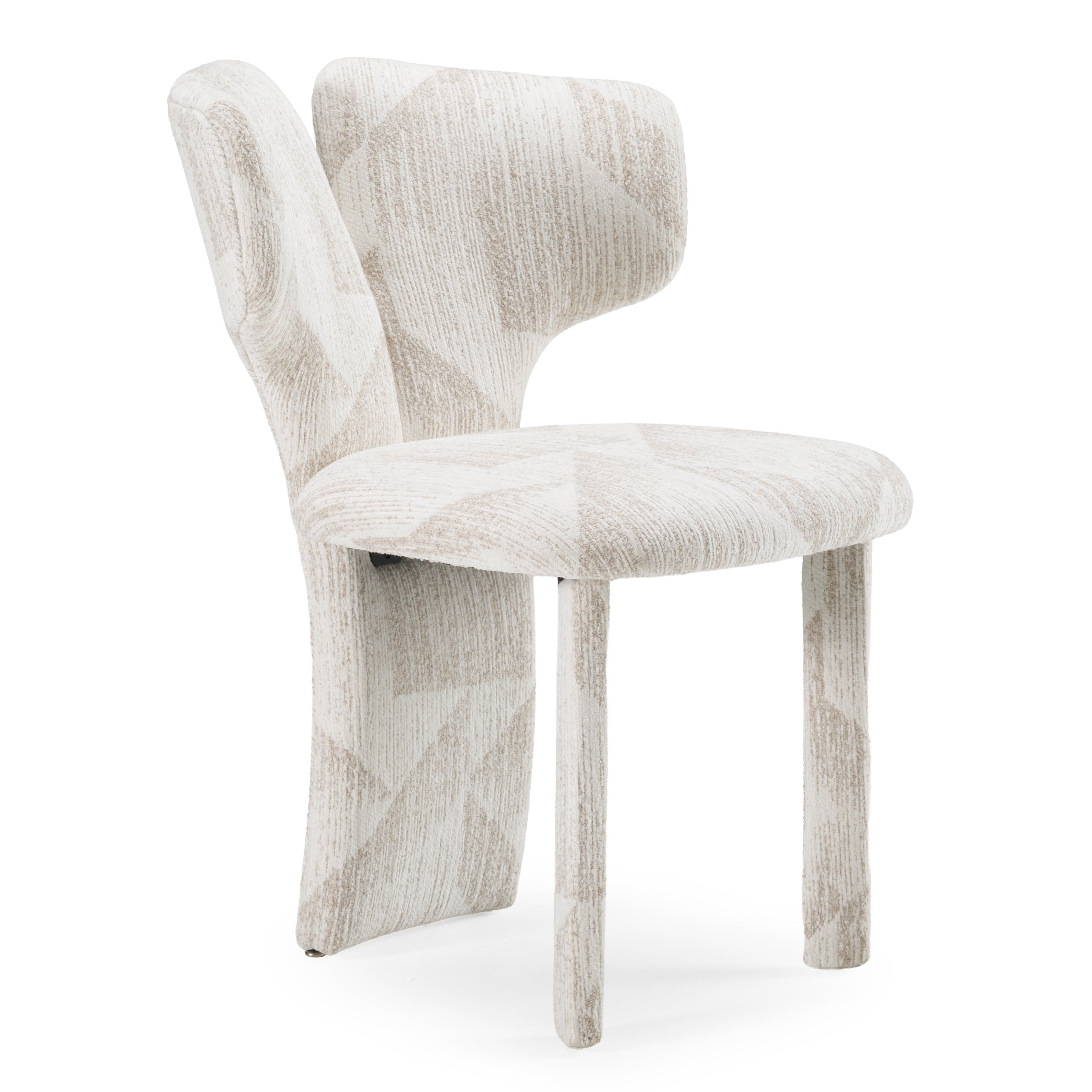Masuda - Modern Beige Pattern Fabric Dining Chair (Set of 2) - image 2
