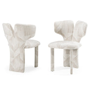 Masuda - Modern Beige Pattern Fabric Dining Chair (Set of 2) - image 3