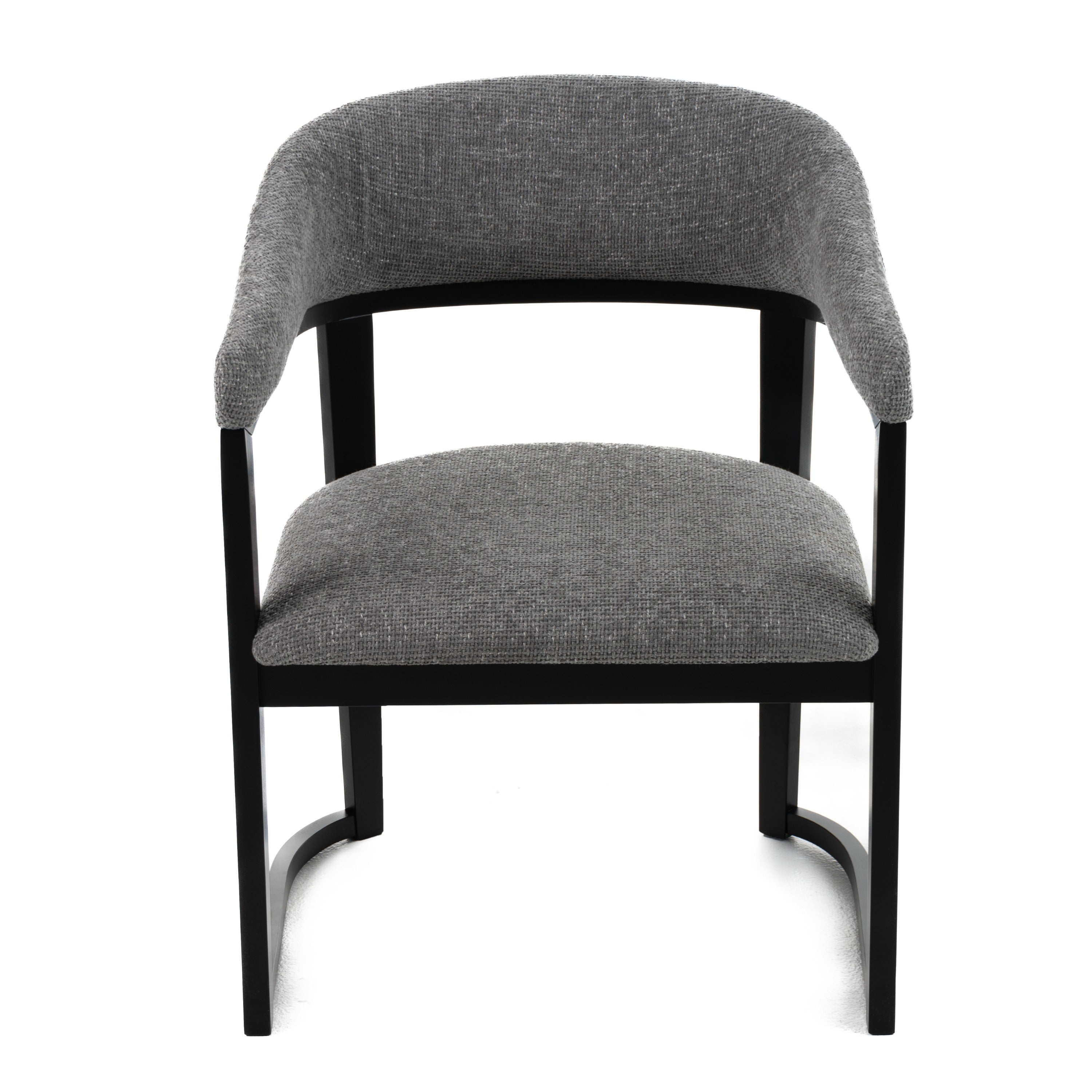 Maury - Modern Grey Fabric + Black Dining Chair - image 2