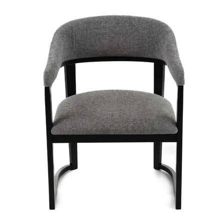 Maury - Modern Grey Fabric + Black Dining Chair - image 2