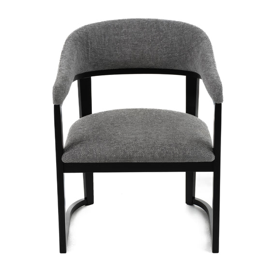 Maury - Modern Grey Fabric + Black Dining Chair - image 2