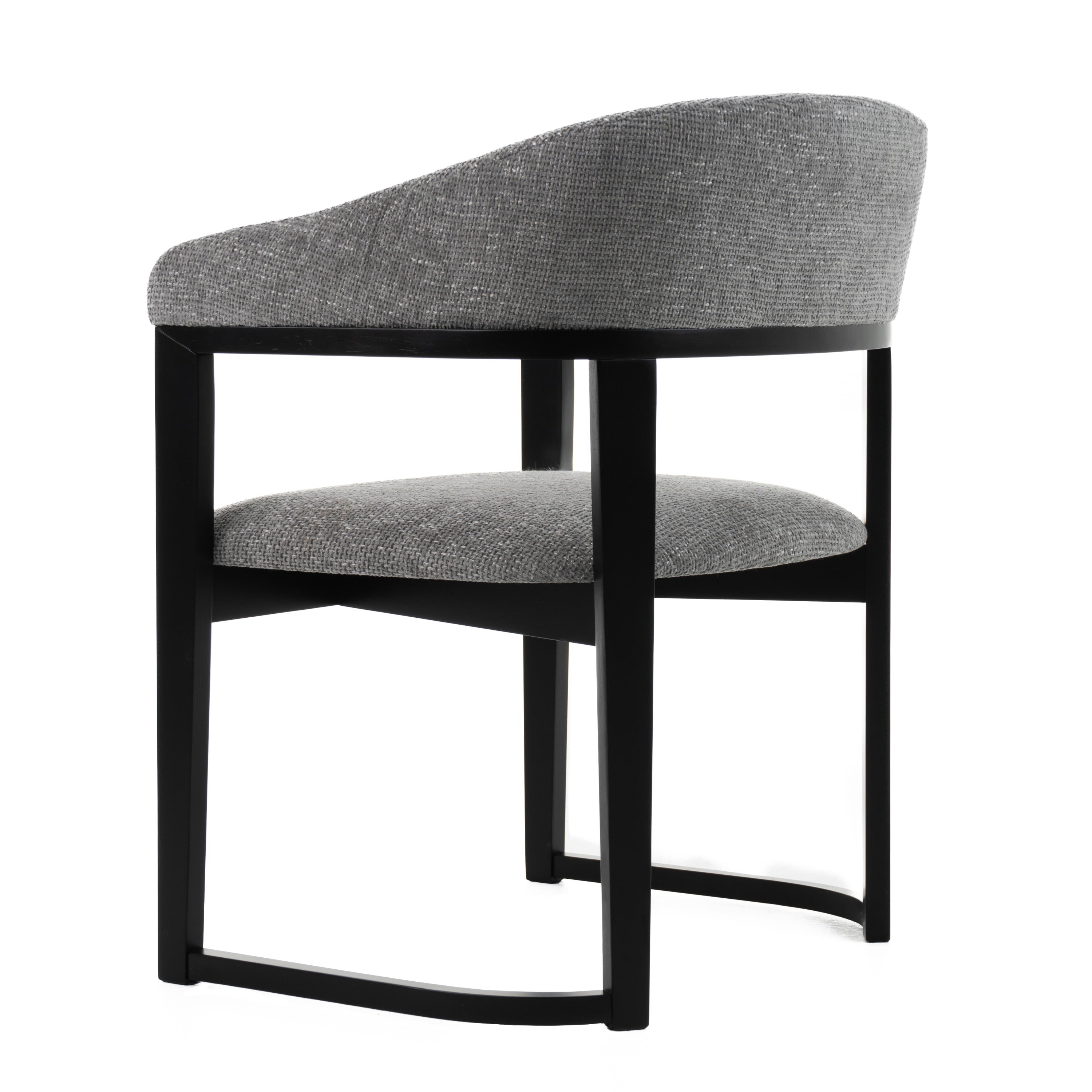 Maury - Modern Grey Fabric + Black Dining Chair - image 3