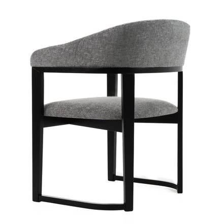 Maury - Modern Grey Fabric + Black Dining Chair - image 3