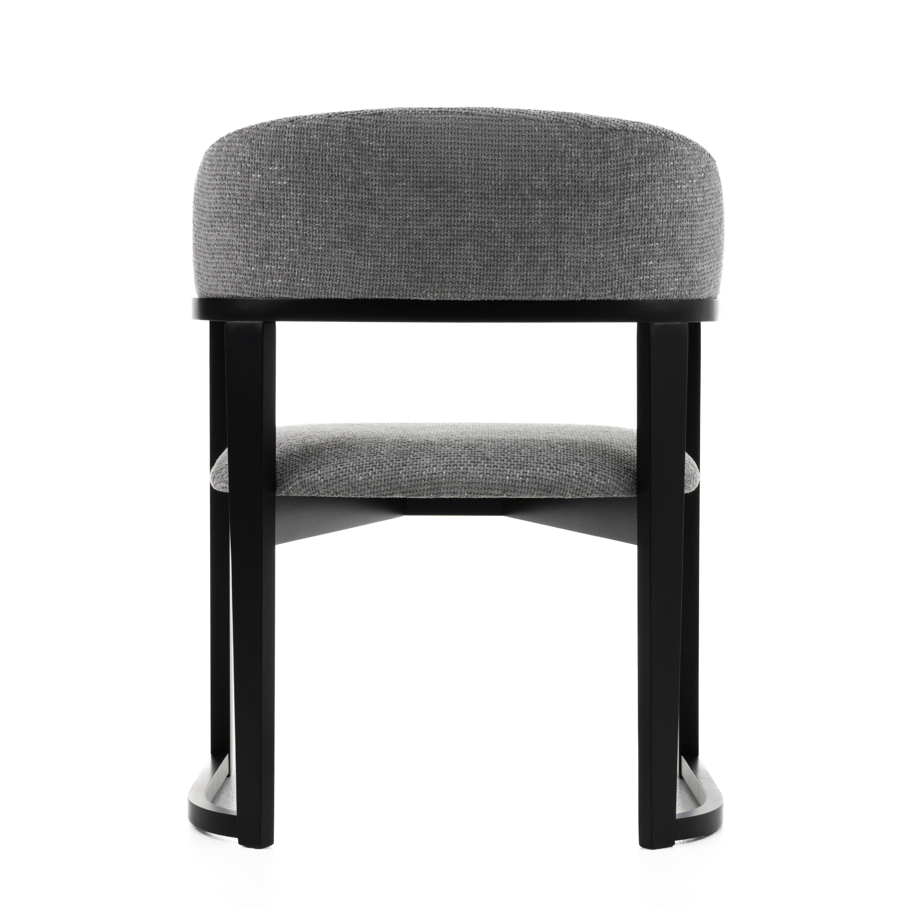 Maury - Modern Grey Fabric + Black Dining Chair - image 4