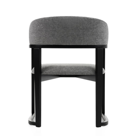 Maury - Modern Grey Fabric + Black Dining Chair - image 4