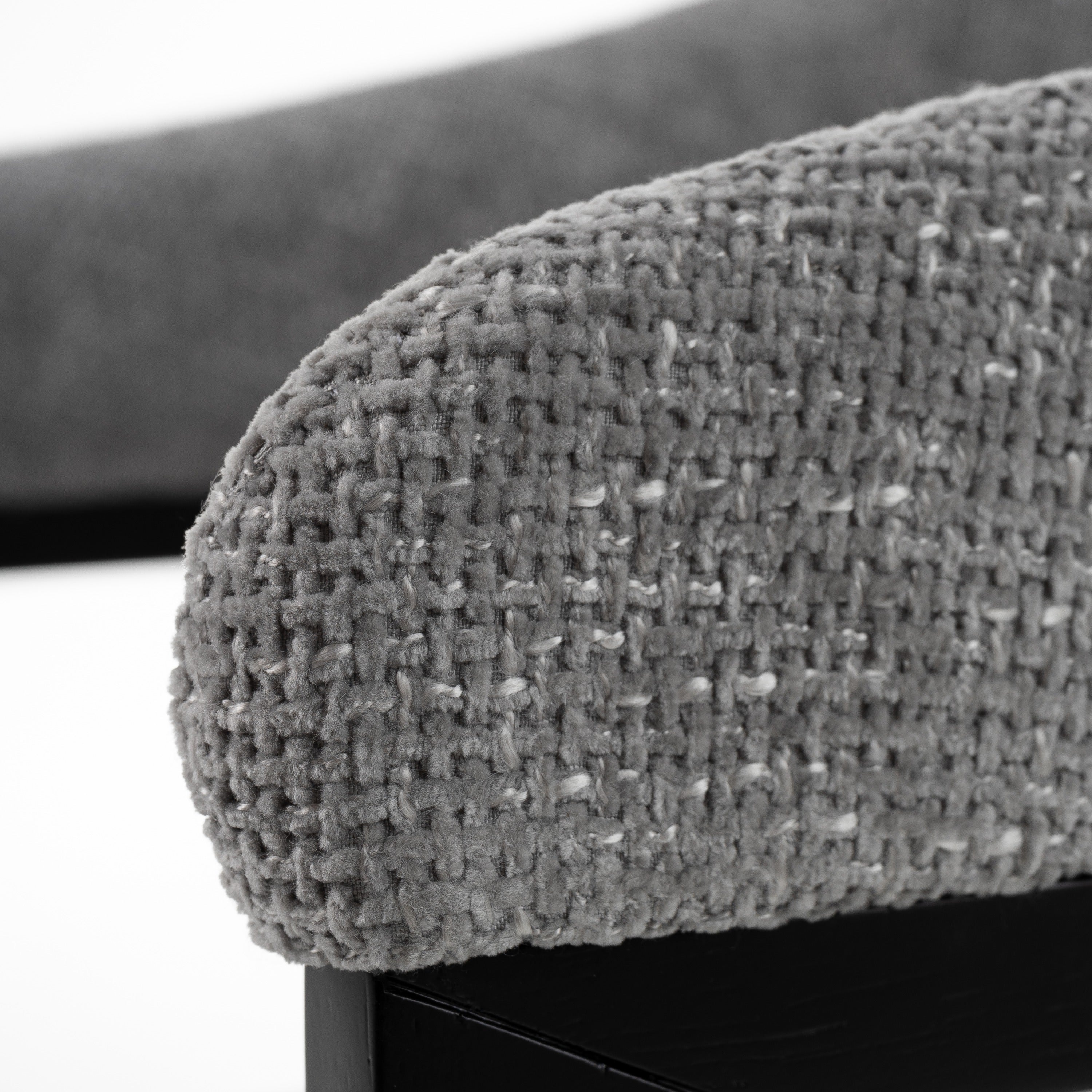 Maury - Modern Grey Fabric + Black Dining Chair - image 5