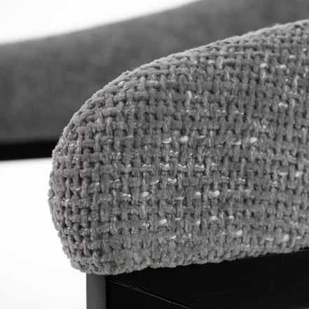 Maury - Modern Grey Fabric + Black Dining Chair - image 5