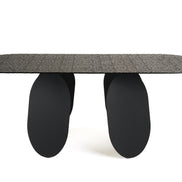 Maxine - Modern Hammered Grey Glass Rectangular Dining Table - image 3