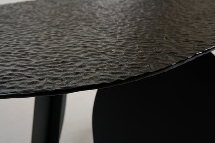 Maxine - Modern Hammered Grey Glass Rectangular Dining Table - image 5
