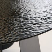 Maxine - Modern Hammered Grey Glass Round Dining Table - image 3