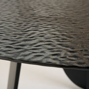 Maxine - Modern Hammered Grey Glass Round Dining Table - image 4