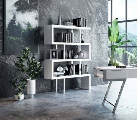 Maze Modern White High Gloss Bookcase - image 3