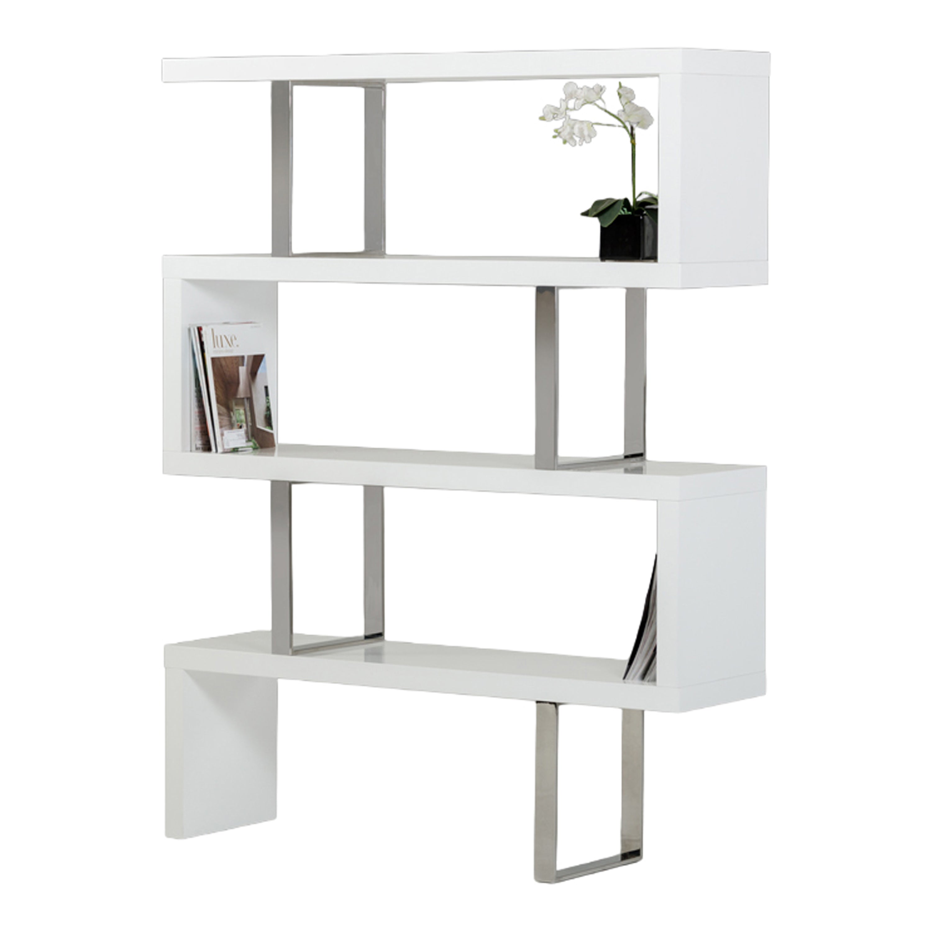 Maze Modern White High Gloss Bookcase - image 4