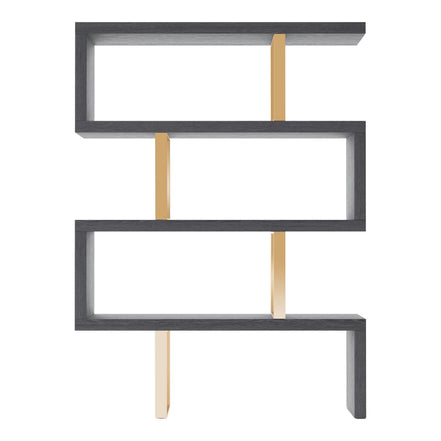 Maze - Elm Grey & Gold Bookcase - image 4