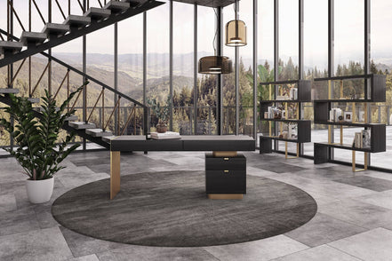 Maze - Elm Grey & Gold Bookcase - image 2