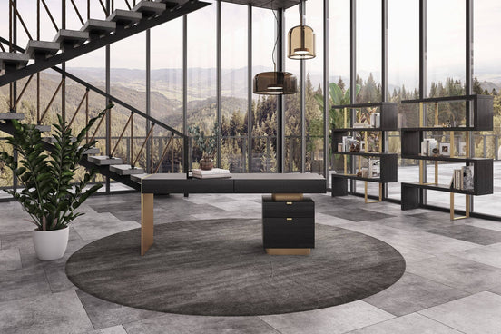 Maze - Elm Grey & Gold Bookcase - image 2
