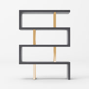 Maze - Elm Grey & Gold Bookcase