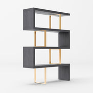 Maze - Elm Grey & Gold Bookcase - image 3
