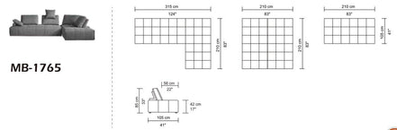 Edgar - Modern Grey Fabric Modular Sectional Sofa - image 5