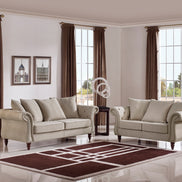 Nadine Transitional Beige Fabric Loveseat