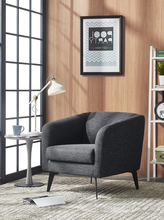 Bannack Modern Dark Grey Fabric Lounge Chair