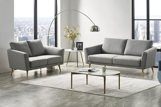 Benham Modern Grey Fabric Sofa