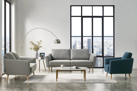 Benham Modern Grey Fabric Sofa - image 2