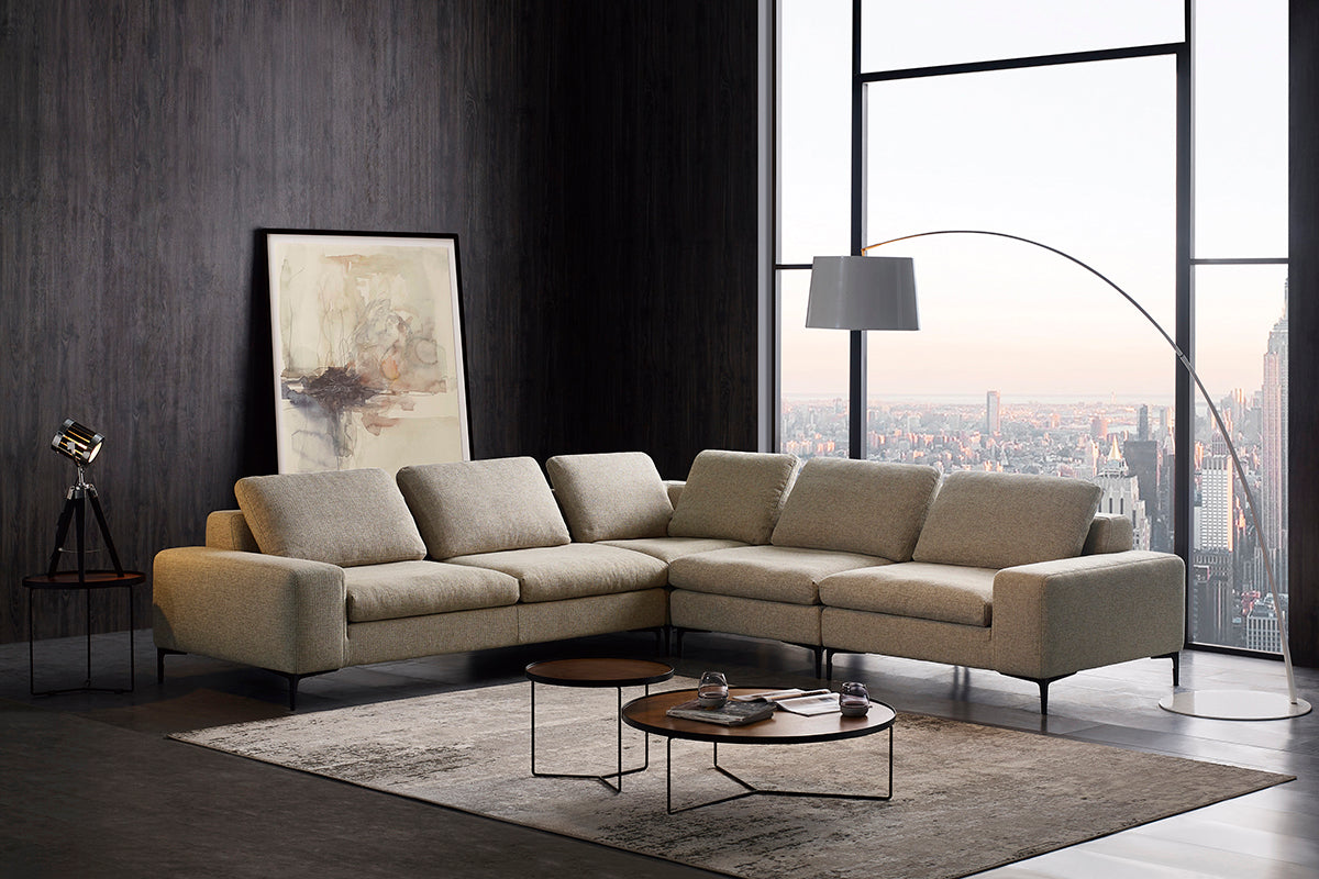 Cascade - Modern Beige Fabric U Shaped Sectional Sofa - image 3